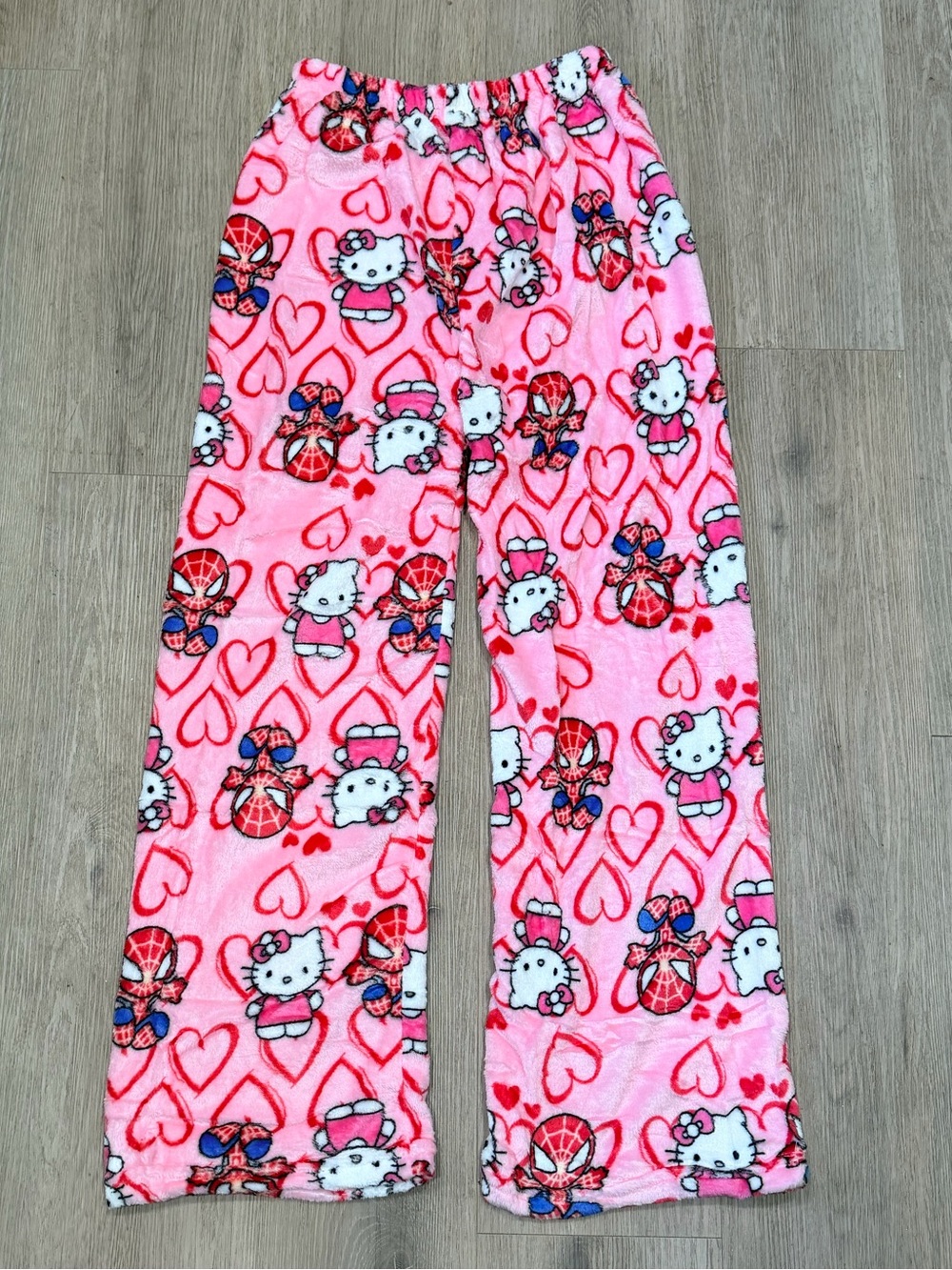 Hello Kitty Pink Heart Fleece Pajama Bottoms